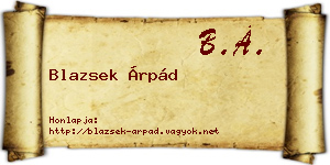 Blazsek Árpád névjegykártya
