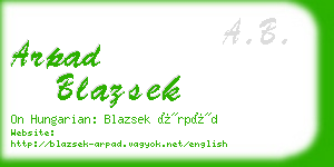 arpad blazsek business card